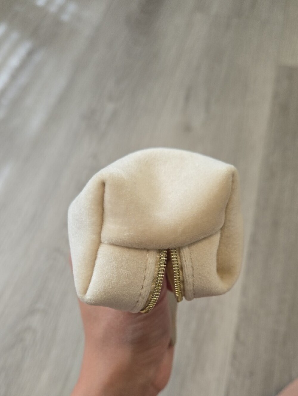 Beige Satin Wristlet Pouch - Picture 5 of 5